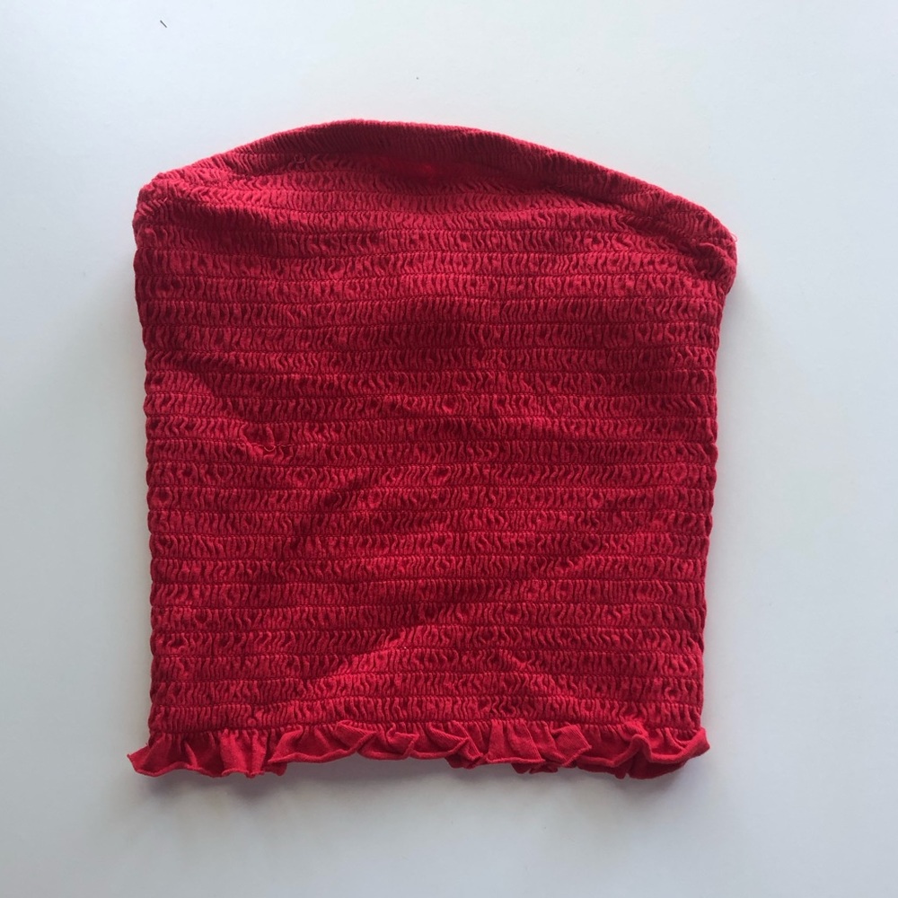Stretchy red tube top